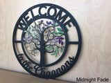 Personalized Tree Of Life Circle Metal Wall Art | Powder Coated