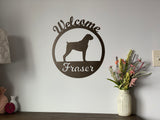 Personalized Boxer Metal Sign Door Hanger or Wall Art - Choose Any Color Powder Coat