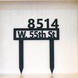 Modern Metal Address Yard Stake with Powder Coat, Any Color