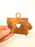 State Christmas Tree Ornament with Heart