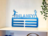 Personalized Sports Medal Ribbon Rack Metal Wall Art with Powder Coat and Matching Screws