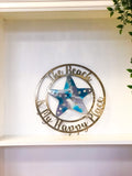 Personalized Starfish Sign - Customizable Weatherproof Door Hanger or Metal Wall Art
