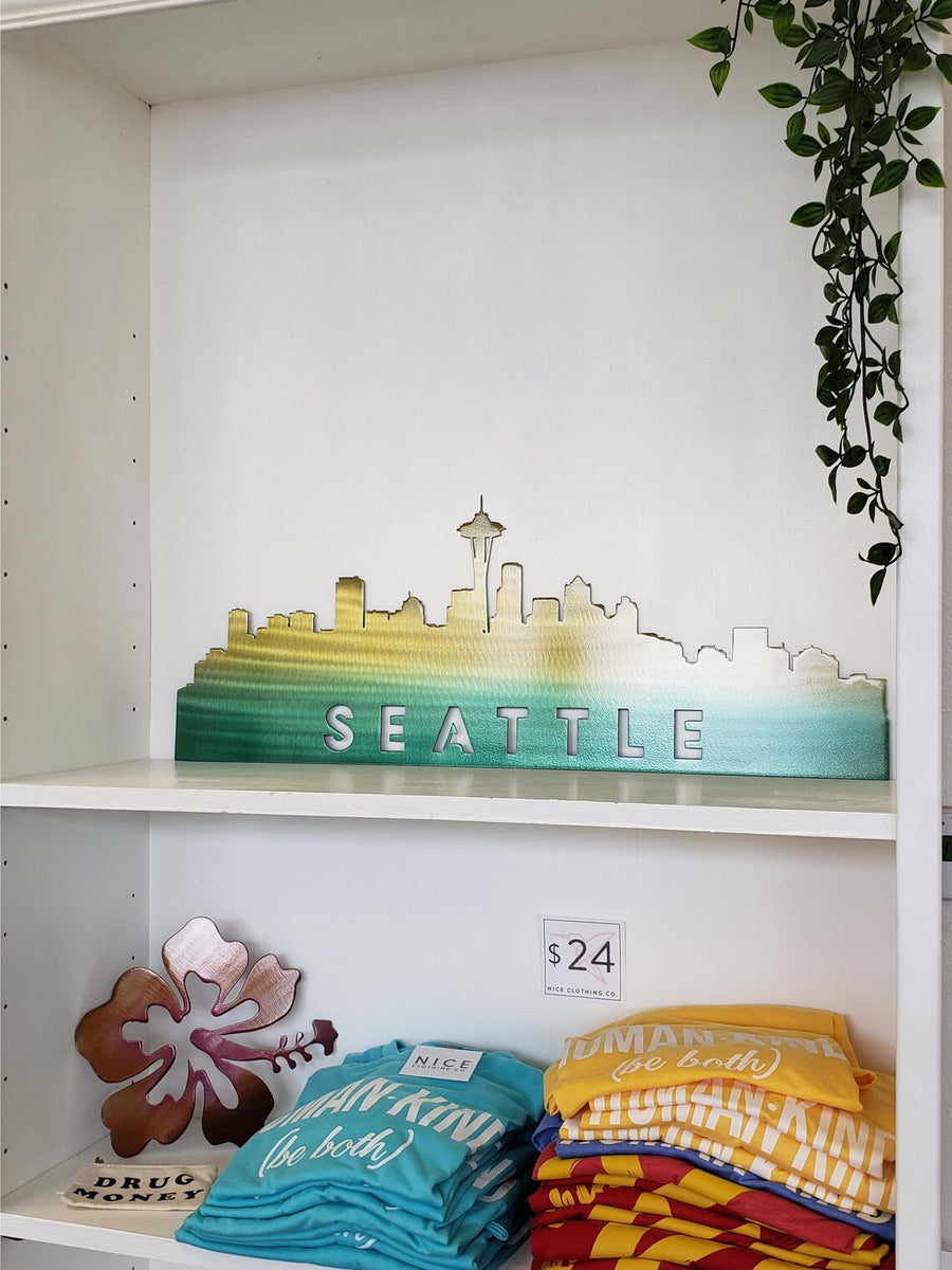 Seattle Skyline Metal Wall Art with Powder Coat GoodVibesMetal