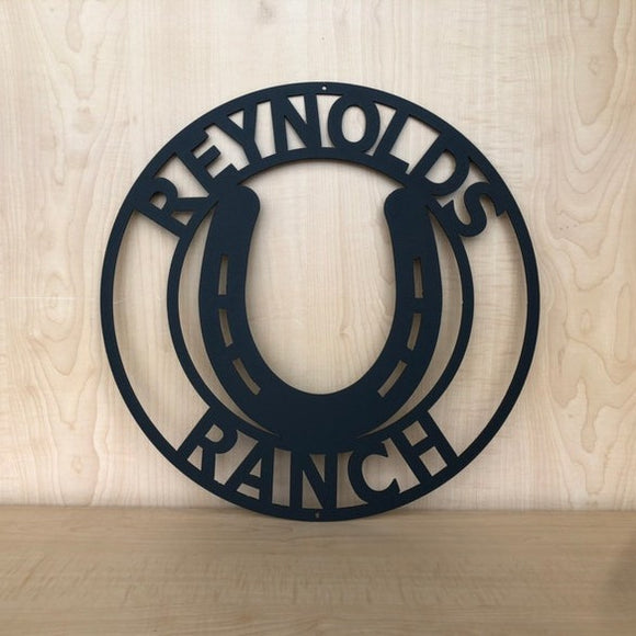Personalized Horse Shoe Metal Sign or Wall Art, Choose Any Powder Coat Color