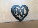 Personalized Heart with Initials Metal Wall Art - 20% off in cart!