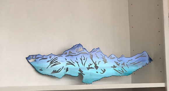 Canadian Rockies Mountain Metal Wall Art with Powder Coat Banff