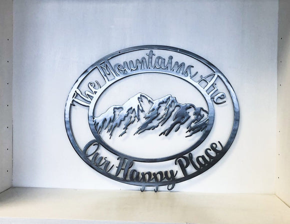 Personalized Rocky Mountain Scene, Choose Any Powder Coat Color