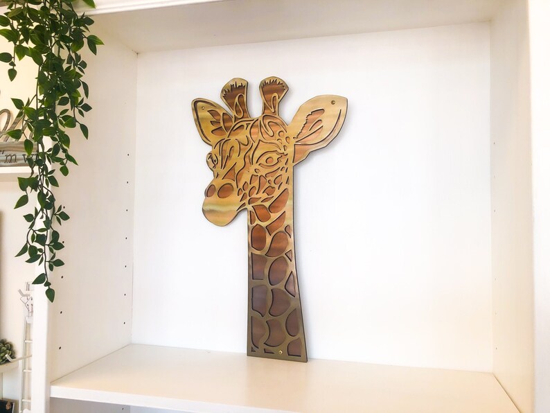 Customized Giraffe Steel Sign Monogram Wall Art Decor Giraffes 