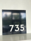 Metal Address Numbers Square, Powder Coated