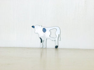 Cow Bottle Opener with Powder Coat, Choose your Color, Handmade, Magnetic or Keychain