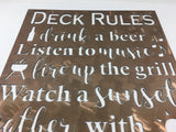 Deck Rules Metal Outdoor Sign
