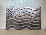 Metal Waving American Flag with Multiple Color Options