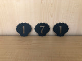 Sea Scallop Shell Address House Number with Powder Coat, Any Color, Various Sizes