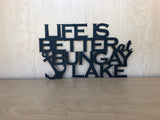 Life is Better at the Lake Personalized Metal Wall Art
