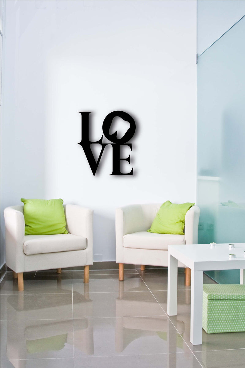 Love Stacked Metal Wall Art with Tooth