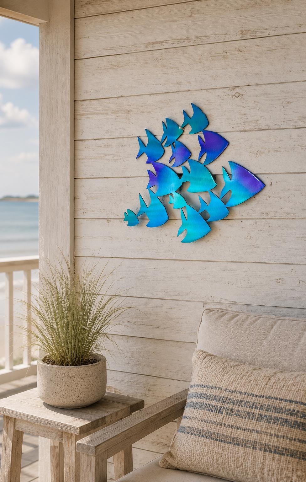 Metal School of Fish Wall Art