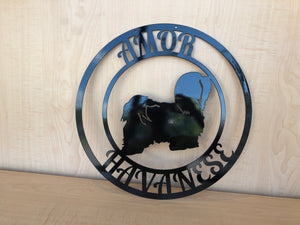 Personalized Havanese Dog Metal Wall Art | Kennel Sign | Indoor Outdoor Home Decor