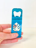 Tropical Leaf Bottle Opener with Powder Coat, Choose your Color, Handmade, Magnetic or Keychain