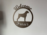 Personalized Boxer Metal Sign Door Hanger or Wall Art - Choose Any Color Powder Coat