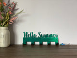 Hello Summer Metal Towel Rack Hanger with Hooks, Powder Coated with Matching Screws
