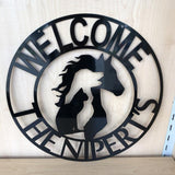Personalized Farmhouse Horse, Dog, Cat Metal Wall Art Sign with Powder Coat
