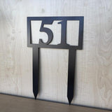 House Number Yard Stake Metal Address Sign with Powder Coat, Any Color
