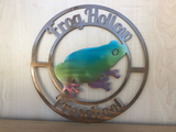 Personalized Frog Toad Door Hanger Metal Wall Art - Any Color Powder Coat Combo