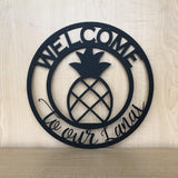 Welcome Pineapple Personalized Metal Wall Art or Door Hanger