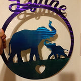 Welcome Elephant Metal Wall Art