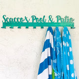 Personalized Towel Rack Hanger with Hooks, Powder Coated with Matching Screws