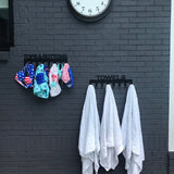 Personalized Towel Rack Hanger with Hooks, Powder Coated with Matching Screws