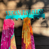 Personalized Towel Rack Hanger with Hooks, Powder Coated with Matching Screws