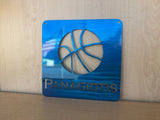 Personalized Metal Basketball Wall Art with Name, Choose Your Powder Coat Color