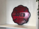Custom Firefighter Maltese Cross Metal Wall Art