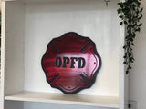 Custom Firefighter Maltese Cross Metal Wall Art