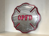 Custom Firefighter Maltese Cross Metal Wall Art