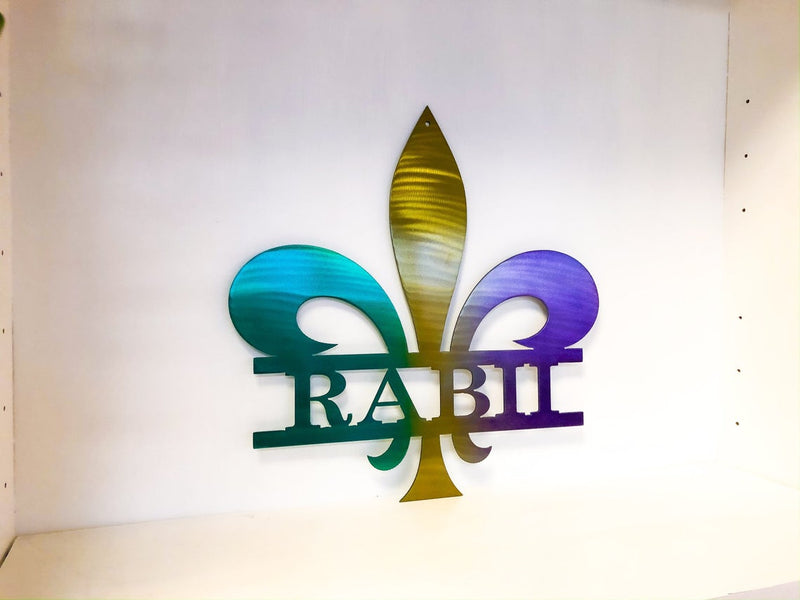 Personalized Fleur De Lis Metal Wall Art Sign