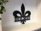 Personalized Fleur De Lis Metal Wall Art Sign