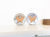 Butterfly 4" Steel & Cork Coaster with Powder Coat