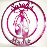 Ballet Shoe Personalized Metal Wall Art with Custom Text
