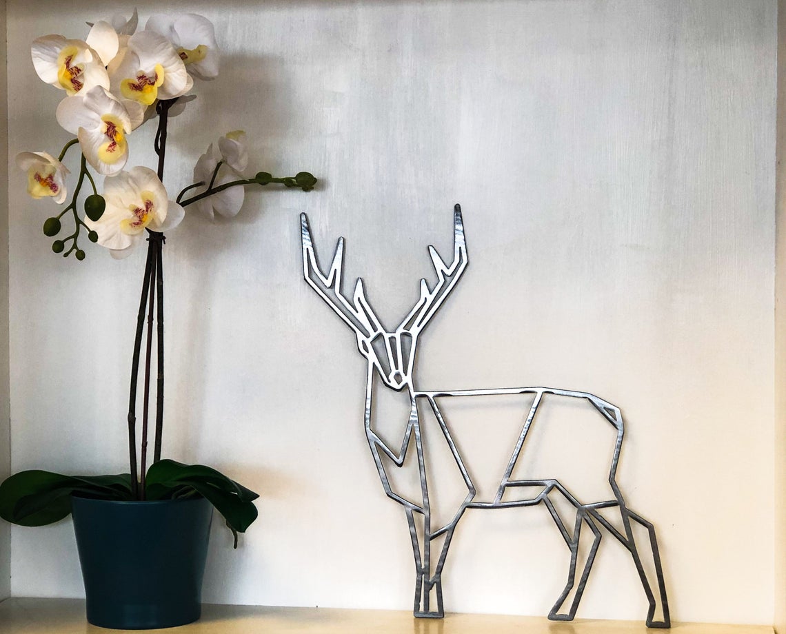 Geometric Buck Metal Wall Art