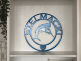 Marlin Door Hanger Personalized Metal Wall Art - Any Color Powder Coat Combo