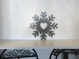 Snowflake Heart Metal Wall Art