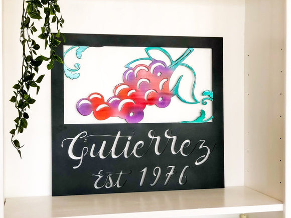 Personalized Winery or Vineyard Sign Metal Wall Art