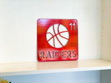 Personalized Metal Basketball Wall Art with Name, Choose Your Powder Coat Color
