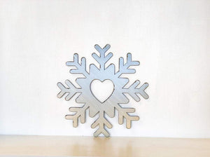 Snowflake Heart Metal Wall Art