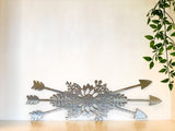 Floral Arrow Bunch Decoration Metal Wall Art | Home Decor | Sunflower Hanging