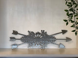 Floral Arrow Bunch Decoration Metal Wall Art | Home Decor | Sunflower Hanging