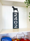 Vertical Dog Silhouette Metal Address Sign with Powder Coat