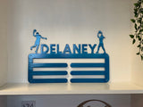 Personalized Sports Medal Ribbon Rack Metal Wall Art with Powder Coat and Matching Screws